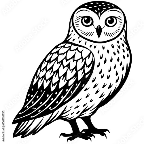 snowy owl on white background
