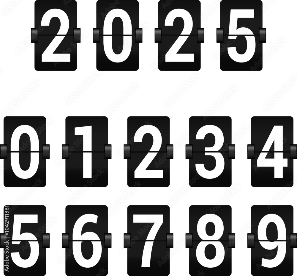 New Year'S Day 2025 Countdown. Happy New Year 2025 Countdown Clocks. 2025 Analog New year counter. Electric counter. Electric meter with numbers. Countdown timer date calendar Vector illustration. New Year'S Day 2025 Countdown. Happy New Year 2025 Countdown Clocks. 2025 Analog New year counter. Electric counter. Electric meter with numbers. Countdown timer date calendar Vector illustration.