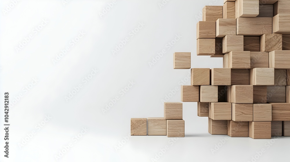 Minimalist Wooden 3D Nameplate with Empty Space for Branding and Design