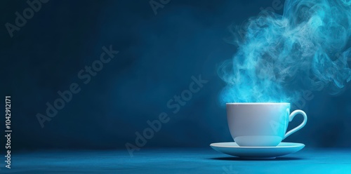 Coffee cup releasing steam lines, symbolizing energy boost and metabolism enhancement for a vibrant lifestyle.