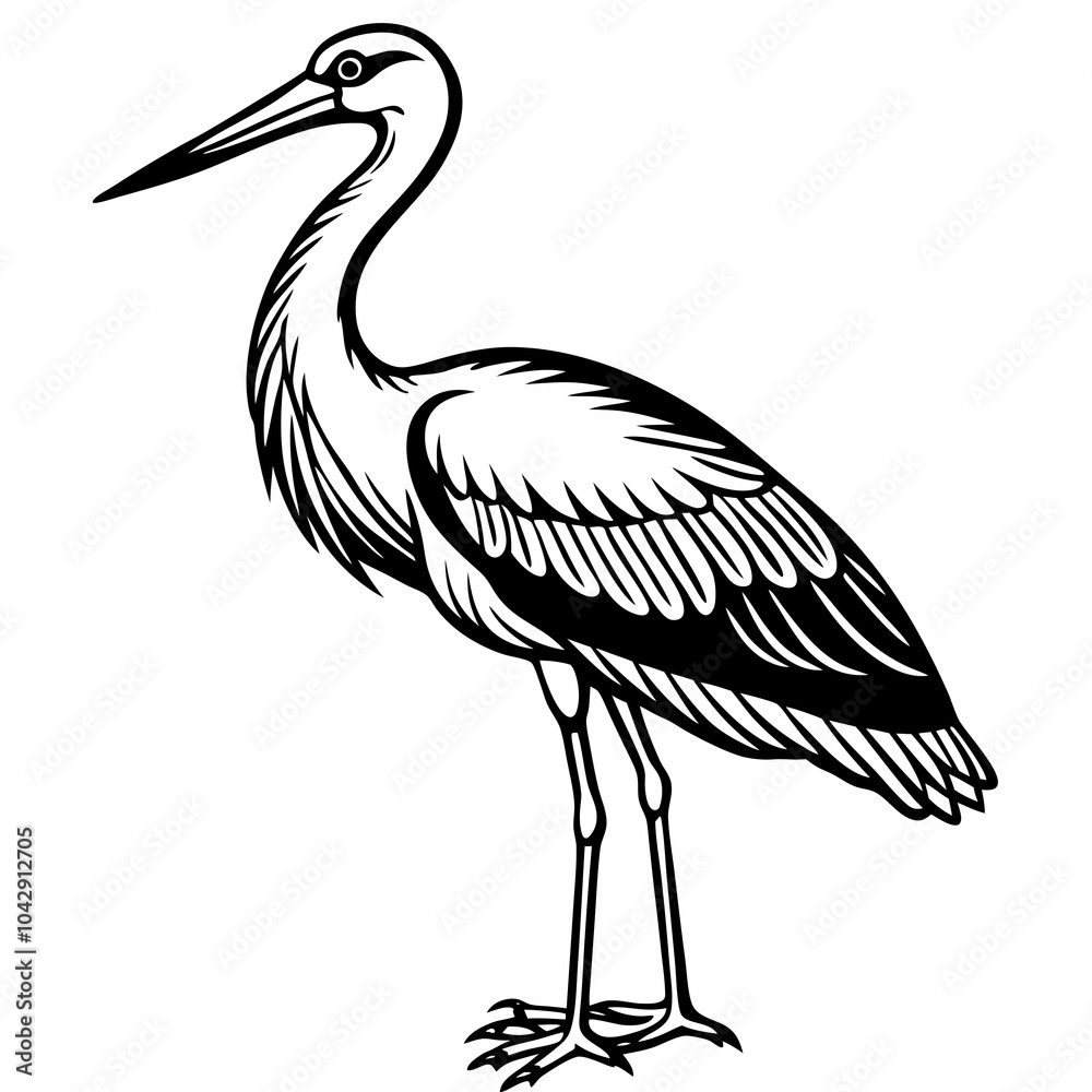 stork on a white background stork on a white background