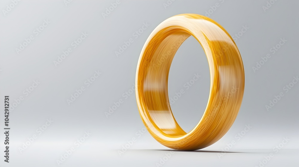 Wooden 3D Ring Display Floating in Minimalist Space Background Wooden 3D Ring Display Floating in Minimalist Space Background