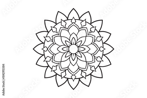 Plantilla para colorear mandalas vector illustration line art 7.eps