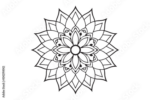 Plantilla para colorear mandalas vector illustration line art 13.eps
