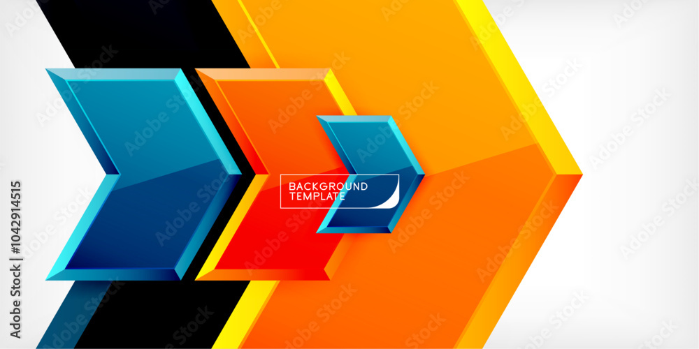 Vector 3d arrow techno design template Vector 3d arrow techno design template