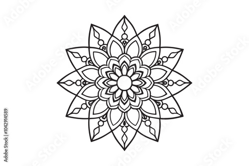 Plantilla para colorear mandalas vector illustration line art 18.eps
