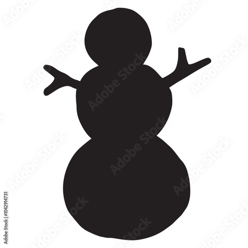 Snowman silhouette black christmas celebration event snow art december