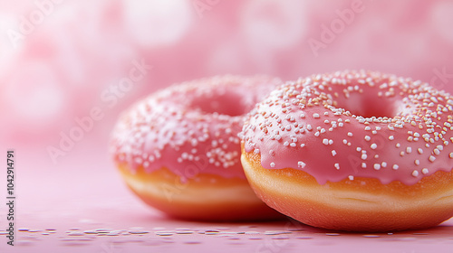 donut with sprinkles on pink