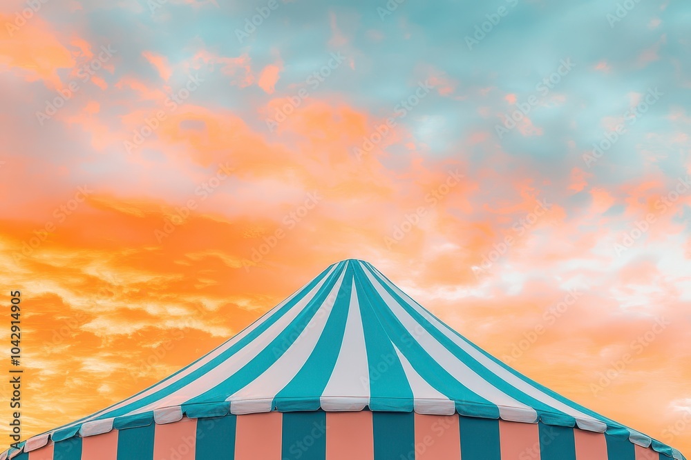 Enchanting circus tent top sunset sky