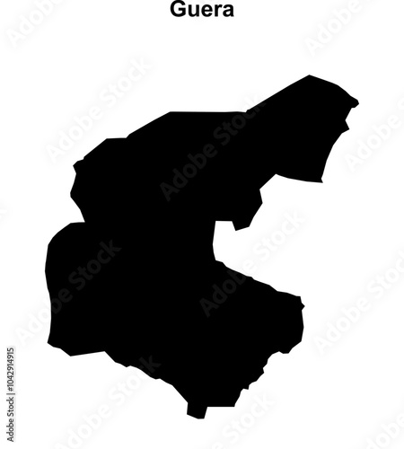 Guera region blank outline map photo