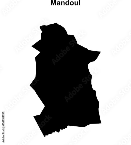 Mandoul region blank outline map photo