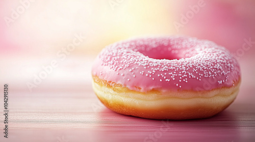 donut with sprinkles on pink