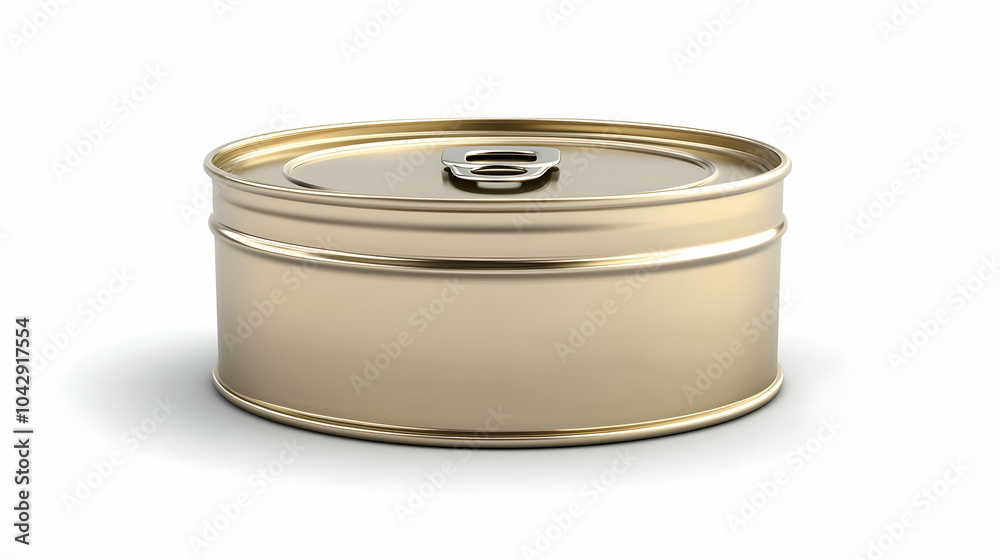 Metallic tinned can for long-term food storage isolated on white - Metallic tinned can for long-term food storage isolated on white -