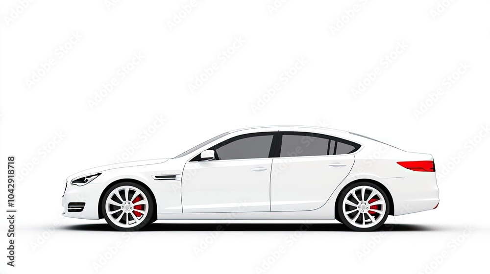 Obraz premium Sleek White Luxury Sedan