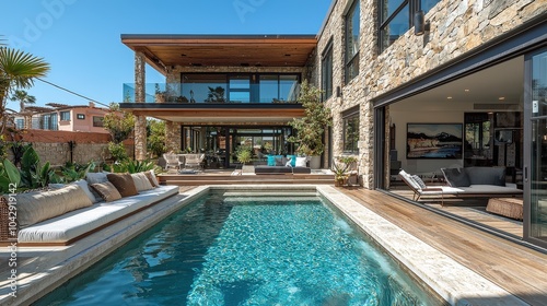 Wallpaper Mural A modern outdoor space with a smart garden, highlighting the integration of irrigation systems and plant health monitors." Torontodigital.ca