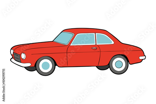 Classic Car | isolated vector silhouette illustration on white background