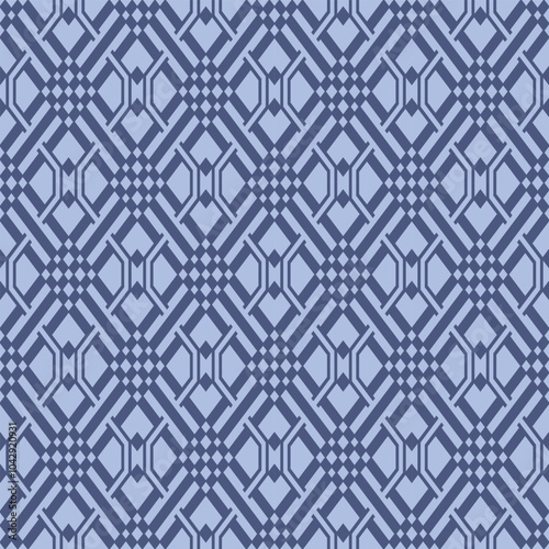 Japanese Checkered Diamond Weave Vector Seamless Pattern