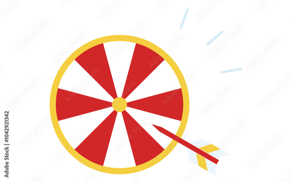 Obraz premium ルーレットダーツのアイコン、シンプルな線画