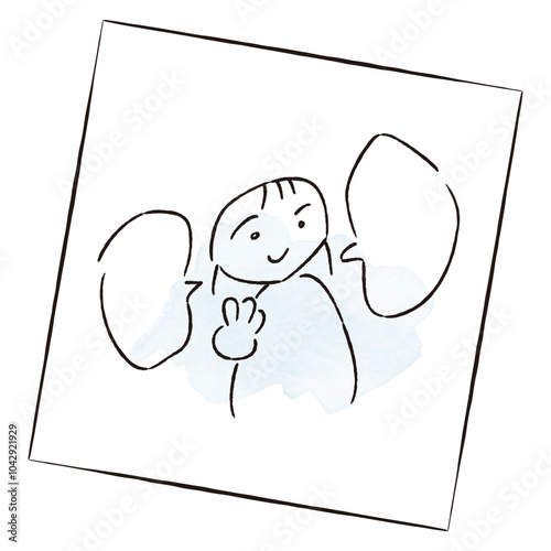 人物が描かれているラフスケッチのイメージイラスト