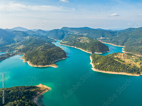 Zaovine lake, Tara mountain, Serbia photo