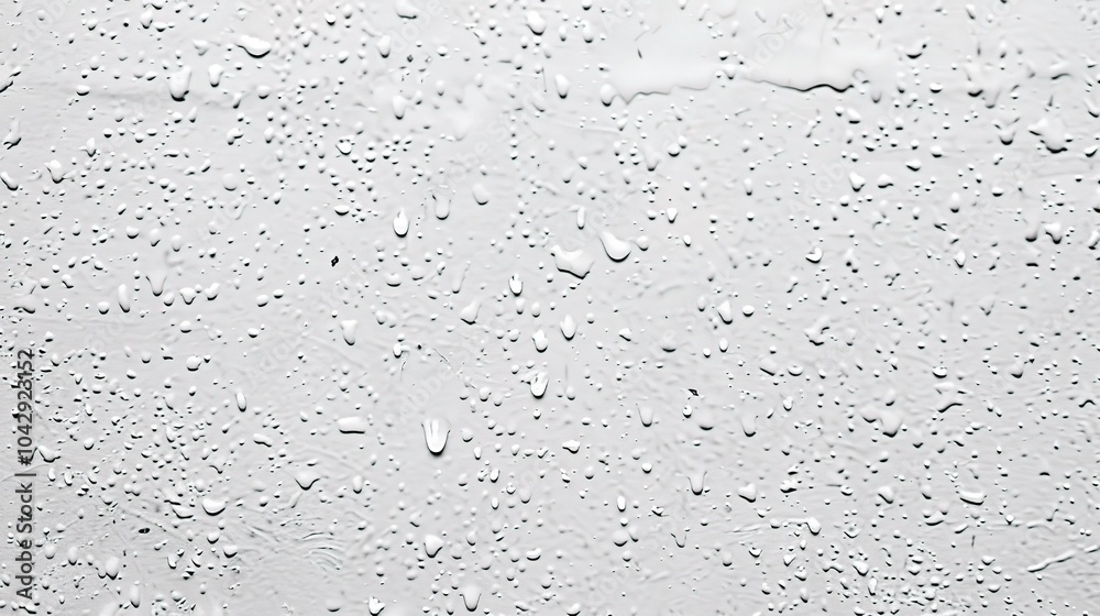 Water drops on white wall background texture - a delicate and captivating sight. This image showcases water drops resting on a white wall with a distinct background texture Water drops on white wall background texture - a delicate and captivating sight. This image showcases water drops resting on a white wall with a distinct background texture