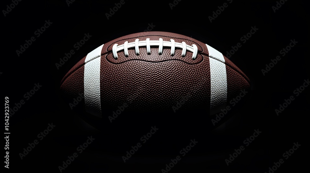 Gridiron Glory: A lone American football, poised in shadow. Gridiron Glory: A lone American football, poised in shadow.