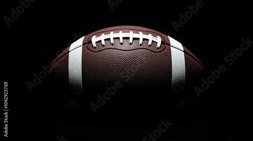 Gridiron Glory: A lone American football, poised in shadow.
