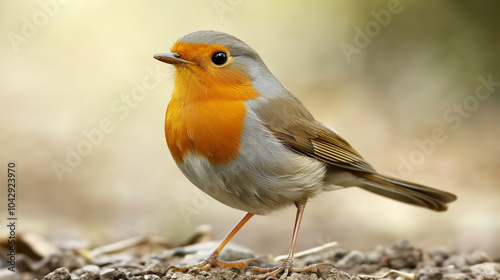 Close-up of a robin bird. photo