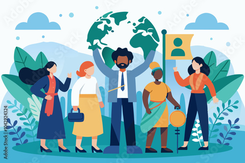 Diverse teamwork concept: global cooperation and inclusion in business and community