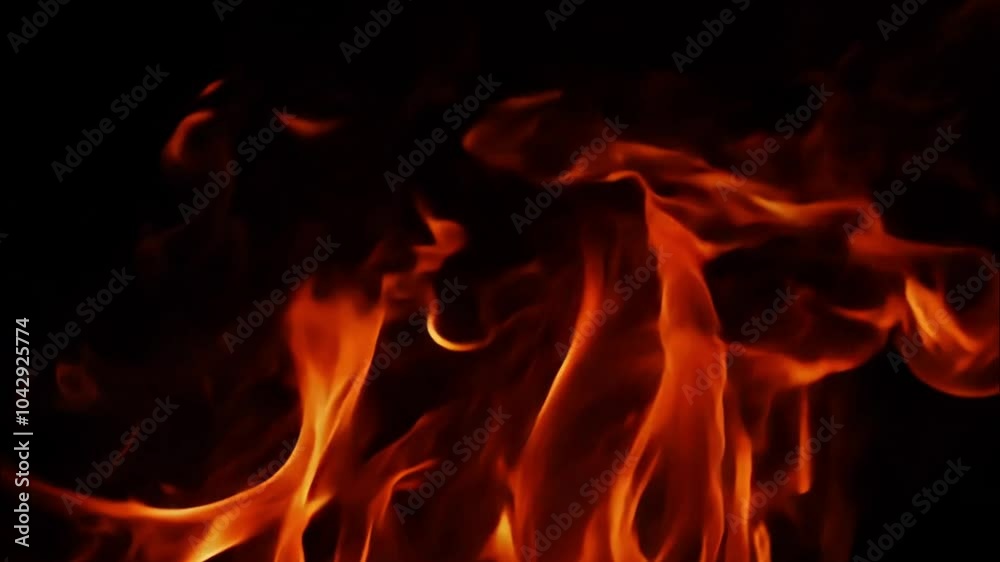 Abstract close-up of vibrant orange flames against a dark background Abstract close-up of vibrant orange flames against a dark background