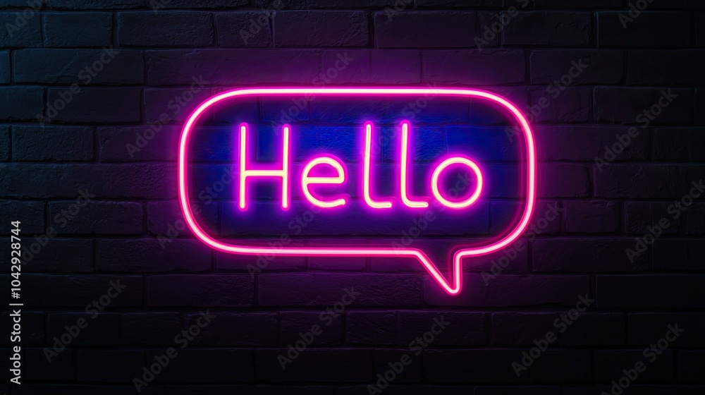 A vibrant neon sign reading A vibrant neon sign reading