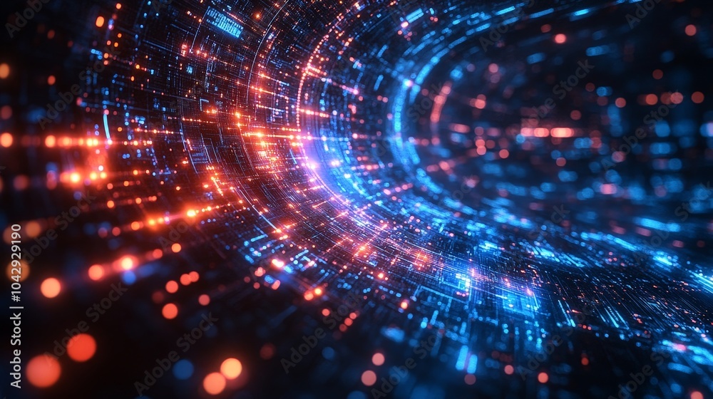 Futuristic digital roadmap with technology milestones and business objectives Futuristic digital roadmap with technology milestones and business objectives