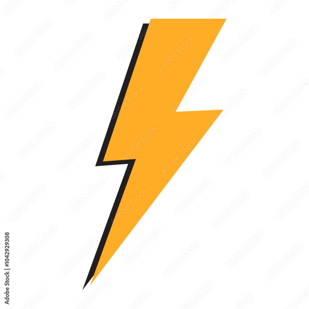 Thunderbolt Icon Illustration on the white background