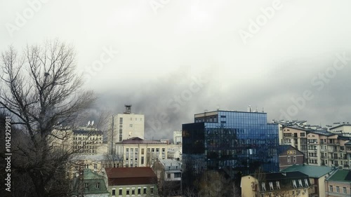 Missle attack on Podil area in Kyiv Jan 2 2024. Russian aggression in Ukraine photo