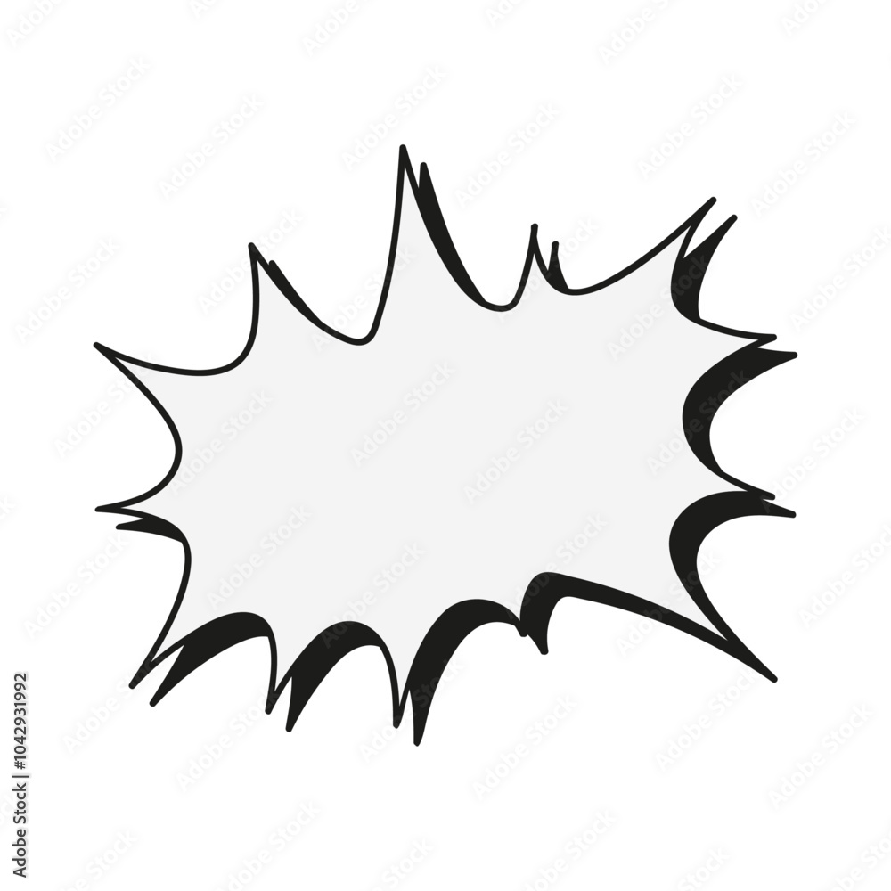 hand drawn comic speech bubble illustration on the white background