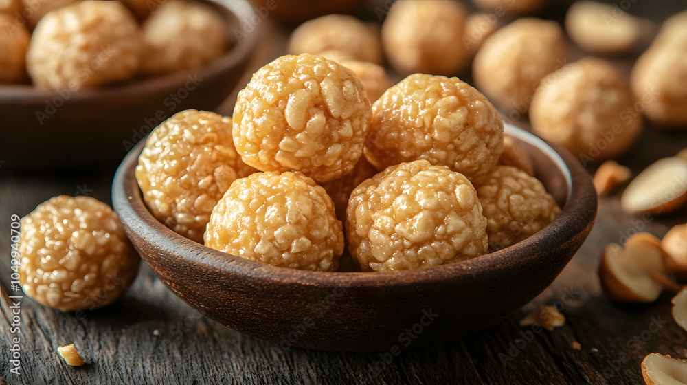 Delightful Peanut Butter Balls Coated with Rice Krispies for a Unique Snack Experience Delightful Peanut Butter Balls Coated with Rice Krispies for a Unique Snack Experience