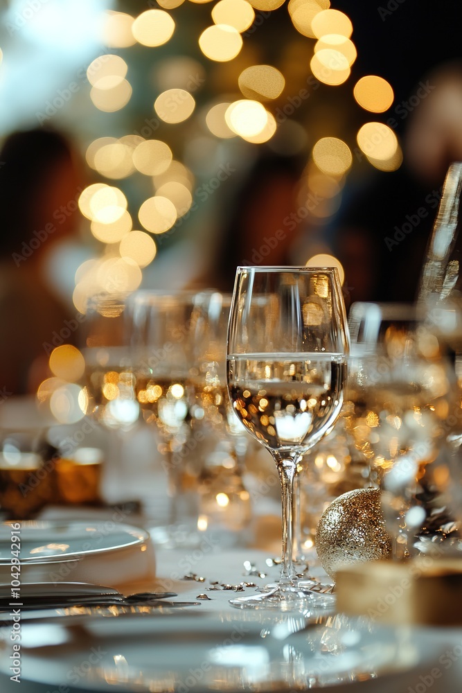 custom made wallpaper toronto digitalElegant table setting, festive atmosphere, bokeh lights.