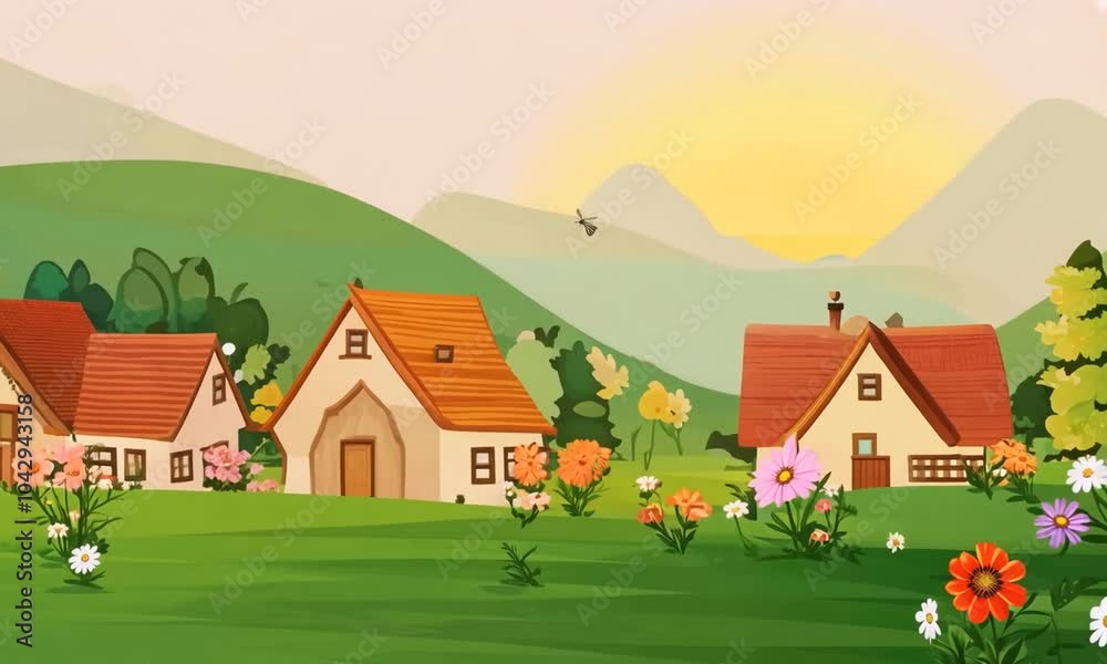 Charming Village in the Valley Charming Village in the Valley