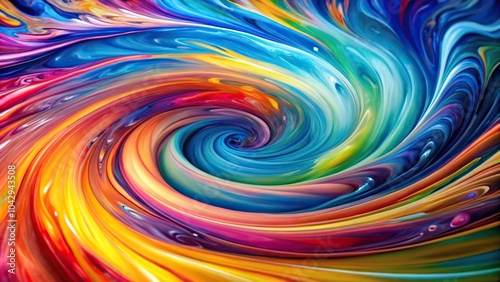 Digitally rendered abstract background with a multi-color swirl pattern resembling water or oil painting