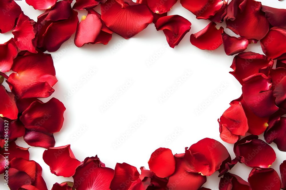 rose petals frame isolated on white background rose petals frame isolated on white background
