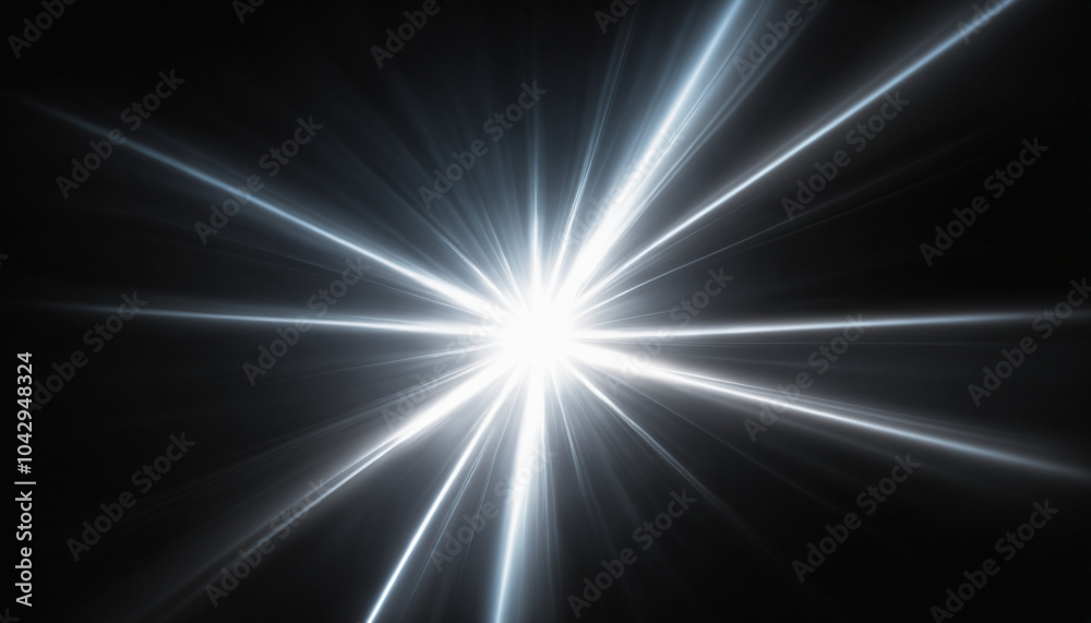 Fototapeta premium Flash Light Sparkle on Black Background.