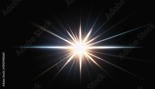 Flash Light Sparkle on Black Background.