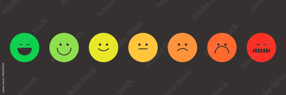 Feedback concept design set. Bad and Good Review. Emotions scale. Happy ...