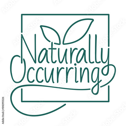 Naturally Occuring - green calligraphic square badge