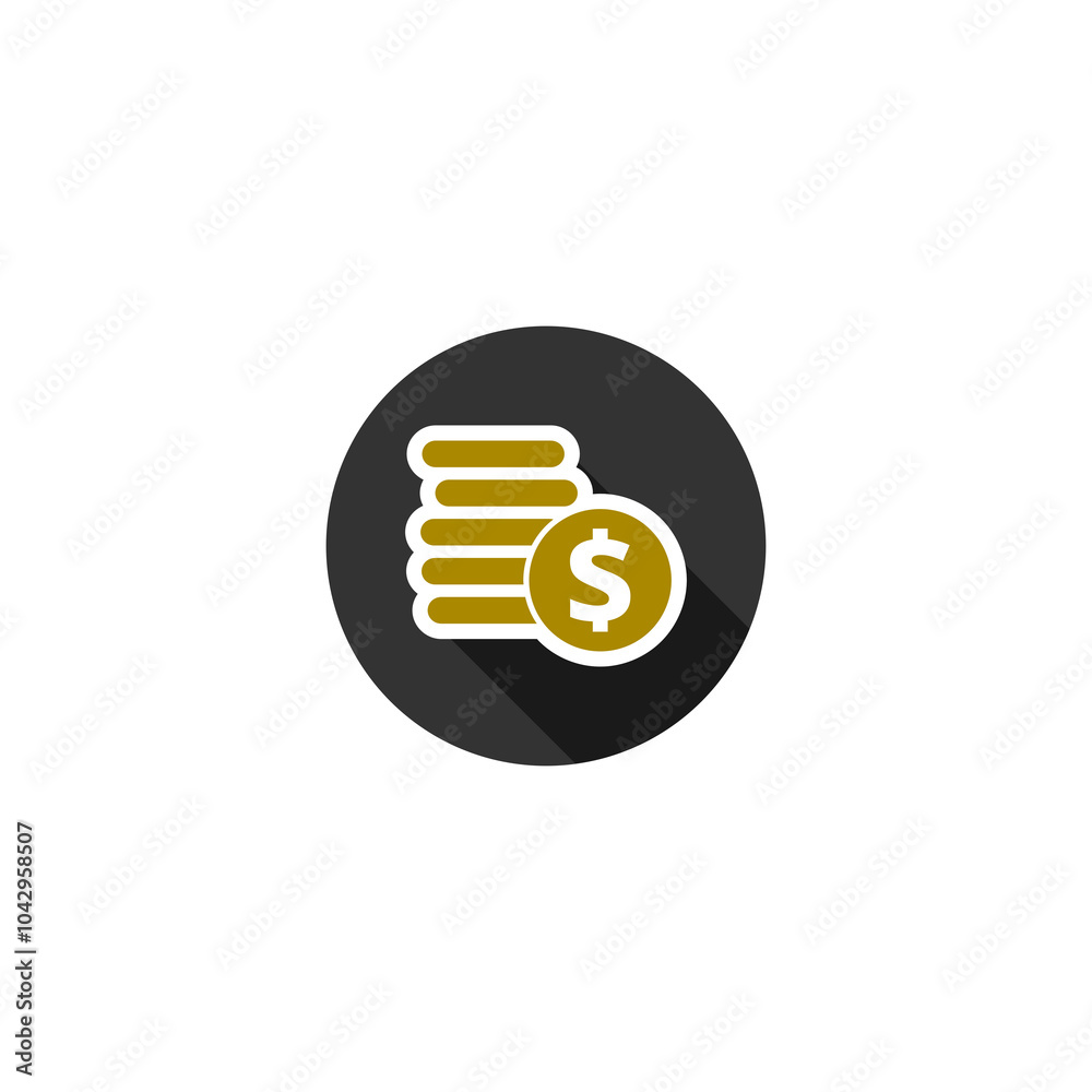 Dollar Coin sign. Money coin icon isolated on transparent background Dollar Coin sign. Money coin icon isolated on transparent background
