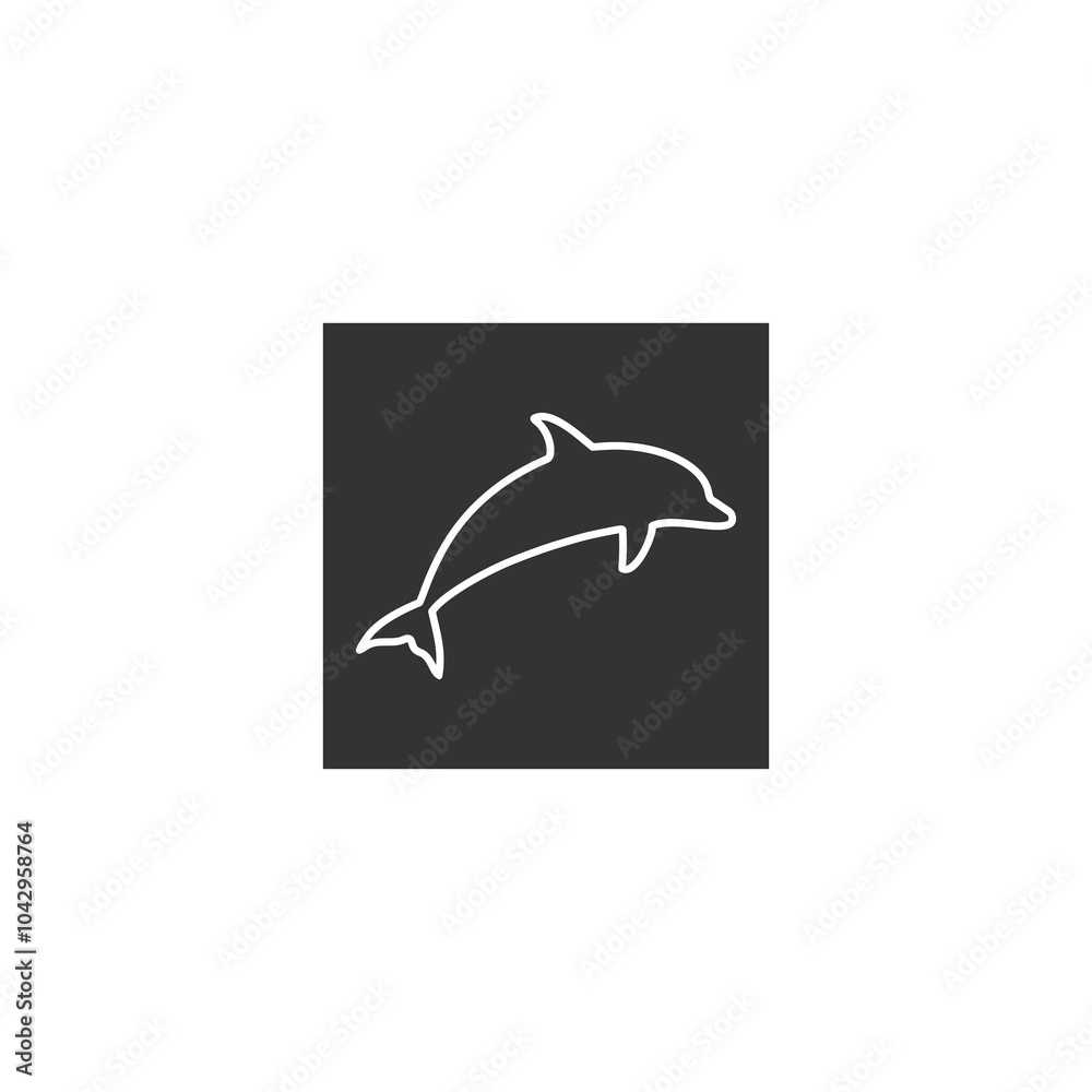 Naklejka premium Dolphin simple icon isolated on transparent background