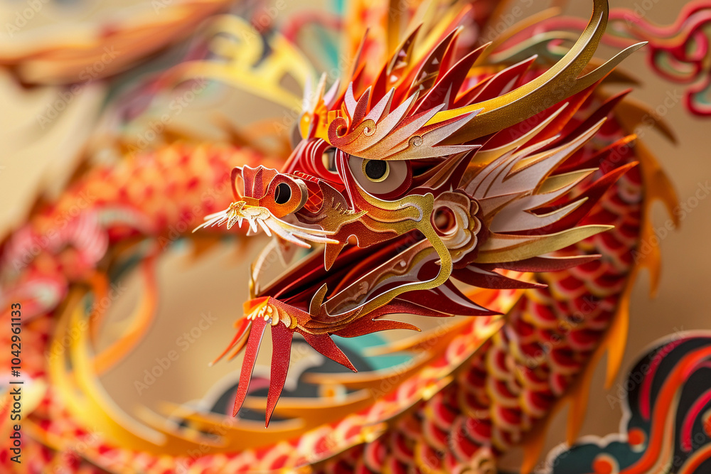 Fototapeta premium Beautiful greeting card with holiday composition for celebrate New Year