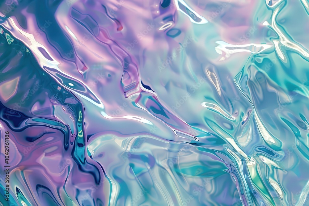 Obraz premium Abstract Holographic Liquid Background with Iridescent Colors
