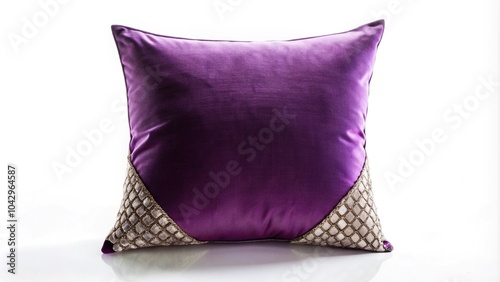 Elegant amethyst pillow on white background with an asymmetrical design