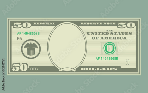 US Dollars 50 banknote - American dollar bill cash money isolated on background